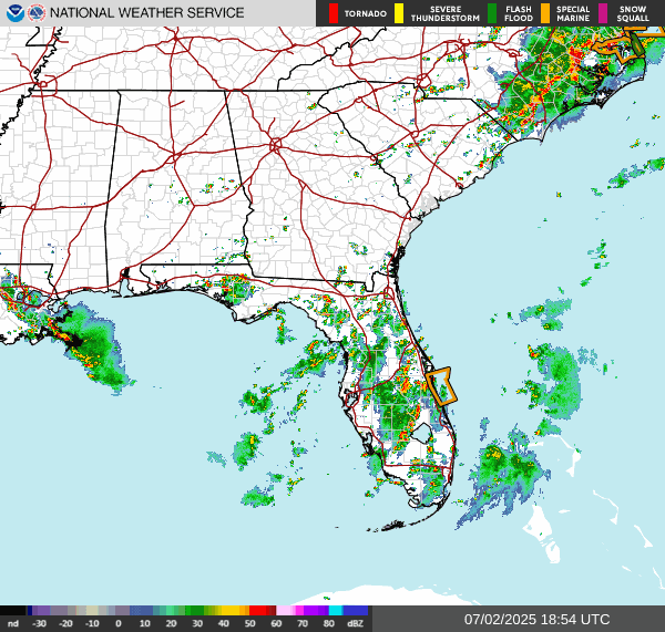 Weather radar map