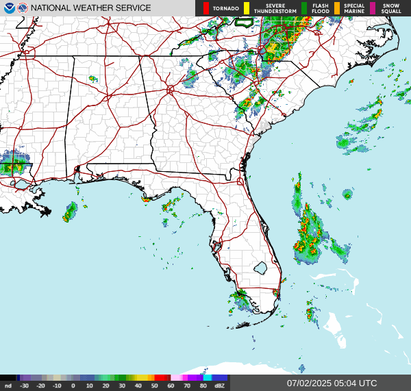 Weather radar map