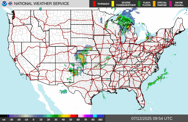 Weather radar map