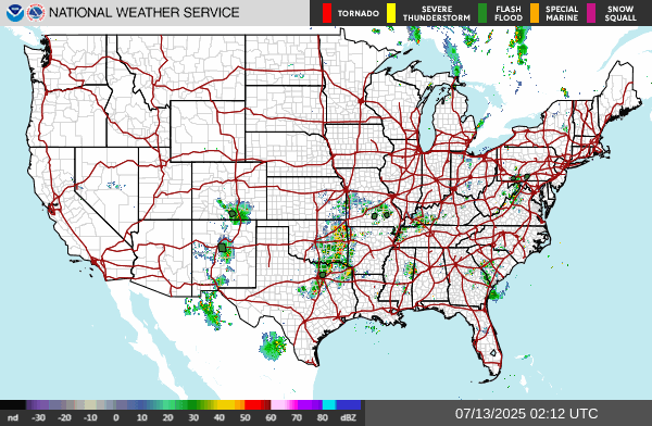 Weather radar map